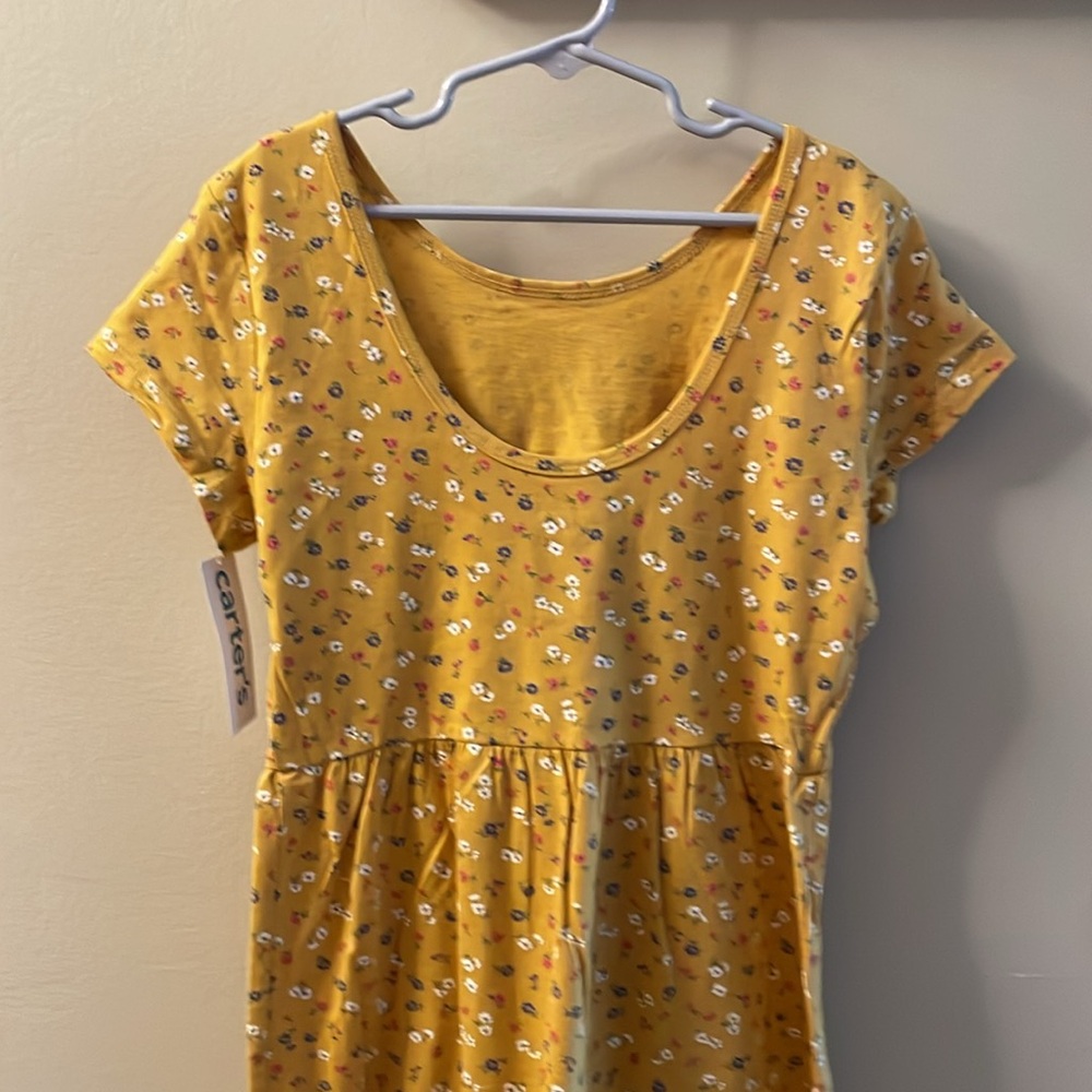 CARTERS NWT Girls Size 12 Yellow Floral Jersey Dress - Picture 10 of 10